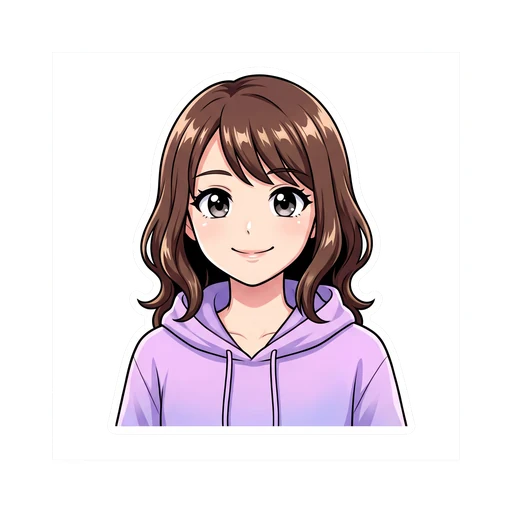 Anime style sample sticker